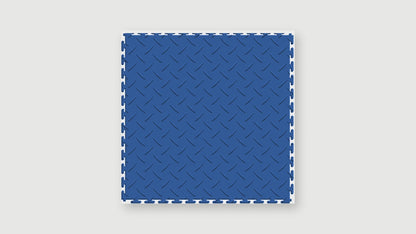 Blue Diamond Plate Interlocking Vinyl Floor Tile